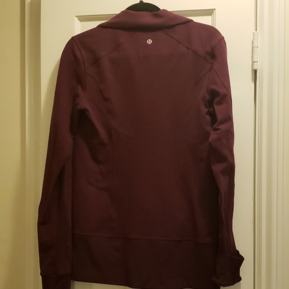 Lululemon in-stride long jacket- burgundy w/ pink & black - Picture 5 of 7